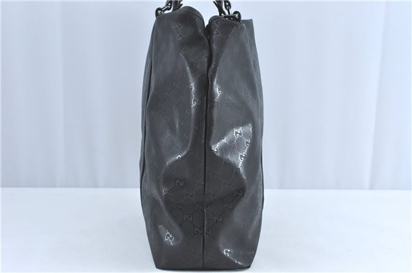 Authentic GUCCI GG Imprime Shoulder Hand Bag PVC Leather 223668 Black J2263