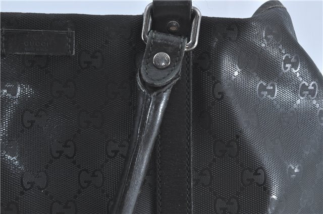 Authentic GUCCI GG Imprime Shoulder Hand Bag PVC Leather 223668 Black J2263