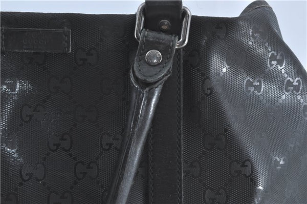 Authentic GUCCI GG Imprime Shoulder Hand Bag PVC Leather 223668 Black J2263