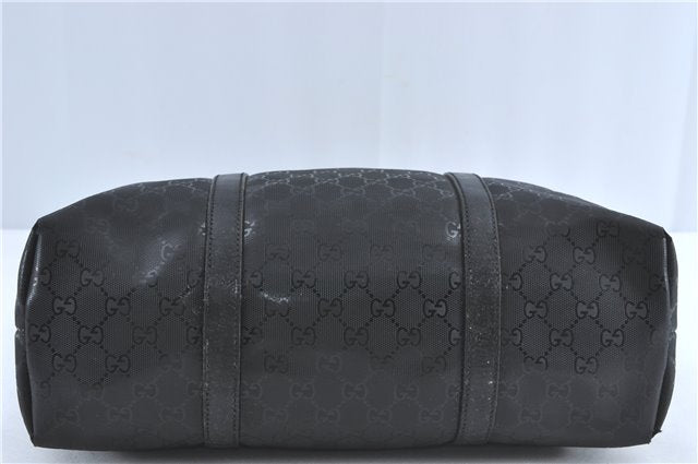 Authentic GUCCI GG Imprime Shoulder Hand Bag PVC Leather 223668 Black J2263