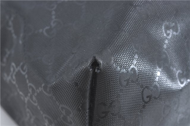 Authentic GUCCI GG Imprime Shoulder Hand Bag PVC Leather 223668 Black J2263