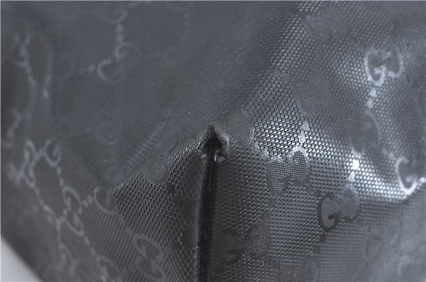 Authentic GUCCI GG Imprime Shoulder Hand Bag PVC Leather 223668 Black J2263