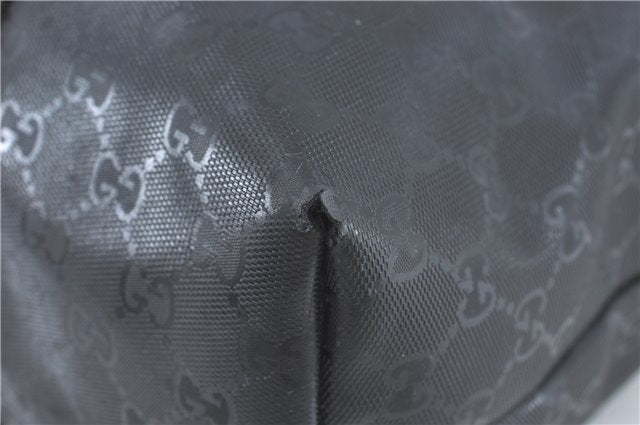 Authentic GUCCI GG Imprime Shoulder Hand Bag PVC Leather 223668 Black J2263