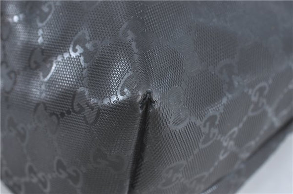 Authentic GUCCI GG Imprime Shoulder Hand Bag PVC Leather 223668 Black J2263