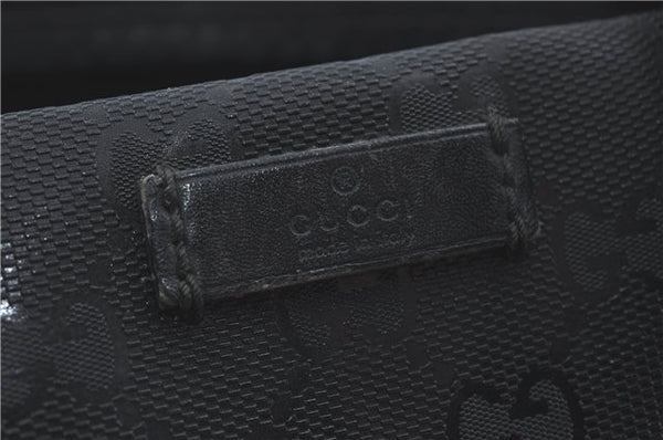 Authentic GUCCI GG Imprime Shoulder Hand Bag PVC Leather 223668 Black J2263