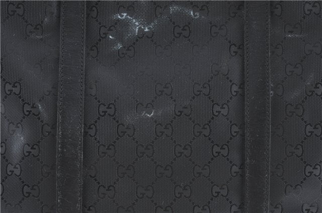 Authentic GUCCI GG Imprime Shoulder Hand Bag PVC Leather 223668 Black J2263