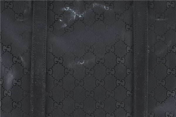 Authentic GUCCI GG Imprime Shoulder Hand Bag PVC Leather 223668 Black J2263