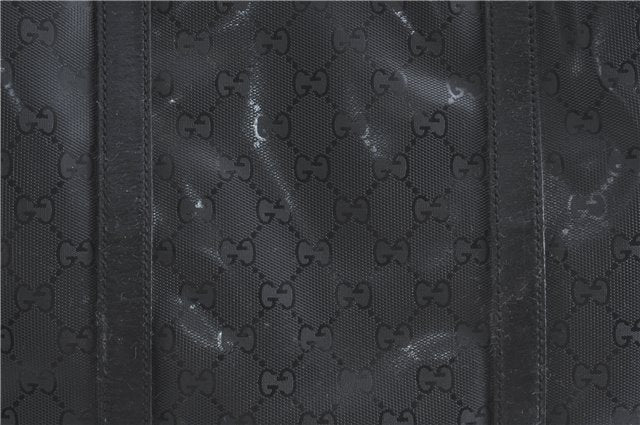 Authentic GUCCI GG Imprime Shoulder Hand Bag PVC Leather 223668 Black J2263