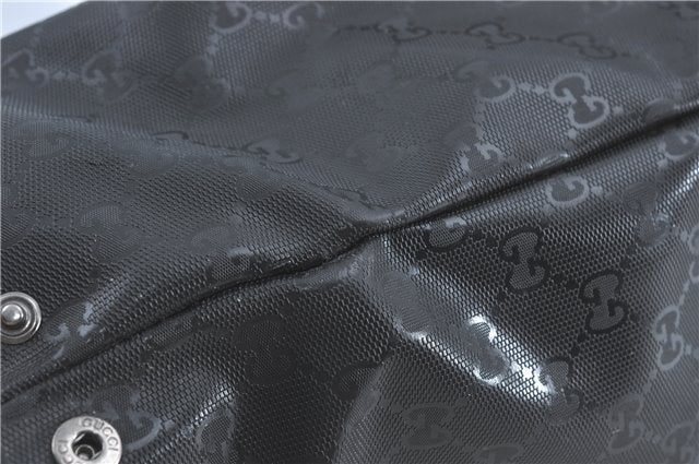 Authentic GUCCI GG Imprime Shoulder Hand Bag PVC Leather 223668 Black J2263