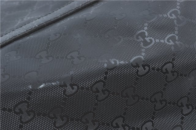 Authentic GUCCI GG Imprime Shoulder Hand Bag PVC Leather 223668 Black J2263