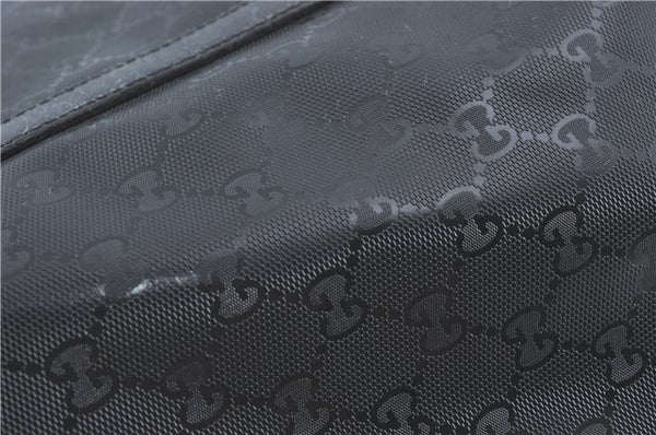 Authentic GUCCI GG Imprime Shoulder Hand Bag PVC Leather 223668 Black J2263