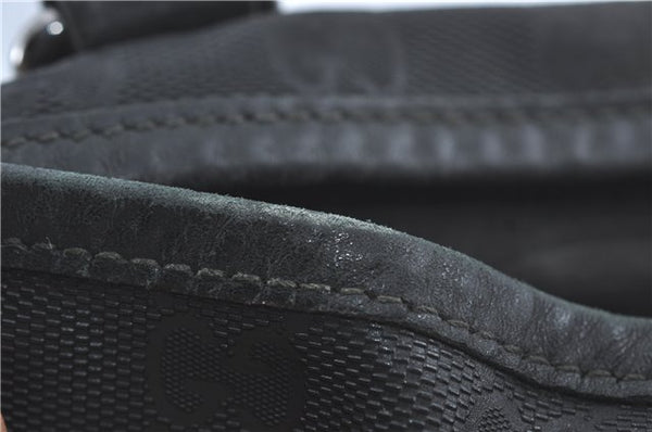 Authentic GUCCI GG Imprime Shoulder Hand Bag PVC Leather 223668 Black J2263