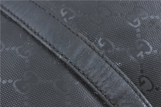 Authentic GUCCI GG Imprime Shoulder Hand Bag PVC Leather 223668 Black J2263