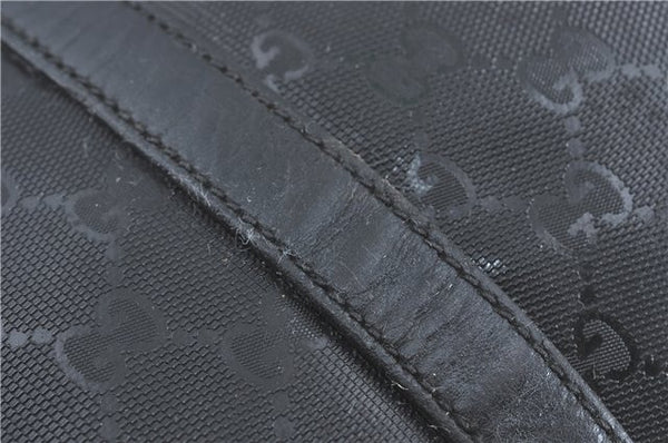 Authentic GUCCI GG Imprime Shoulder Hand Bag PVC Leather 223668 Black J2263