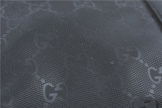 Authentic GUCCI GG Imprime Shoulder Hand Bag PVC Leather 223668 Black J2263