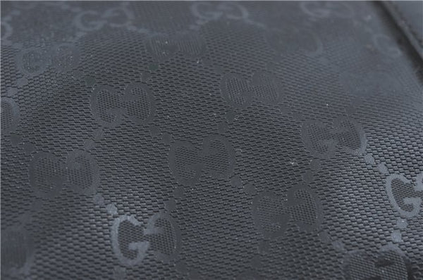 Authentic GUCCI GG Imprime Shoulder Hand Bag PVC Leather 223668 Black J2263