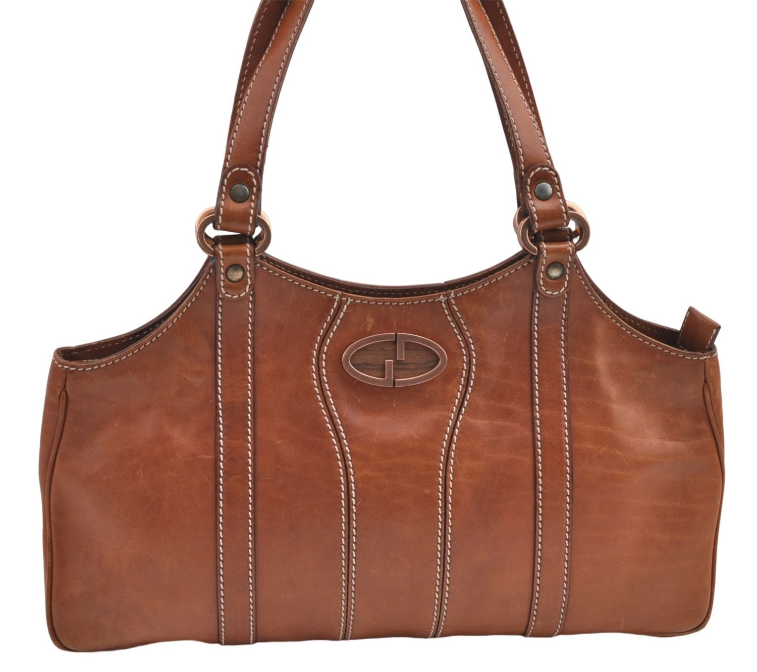 Authentic GUCCI Shoulder Hand Bag Purse Leather 124255 Brown J2264