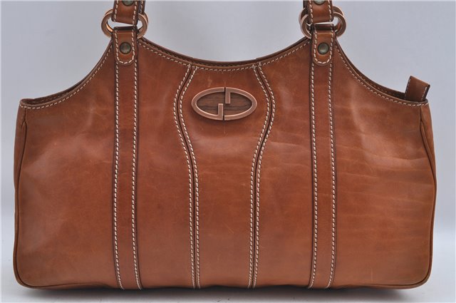 Authentic GUCCI Shoulder Hand Bag Purse Leather 124255 Brown J2264
