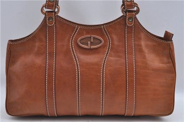 Authentic GUCCI Shoulder Hand Bag Purse Leather 124255 Brown J2264