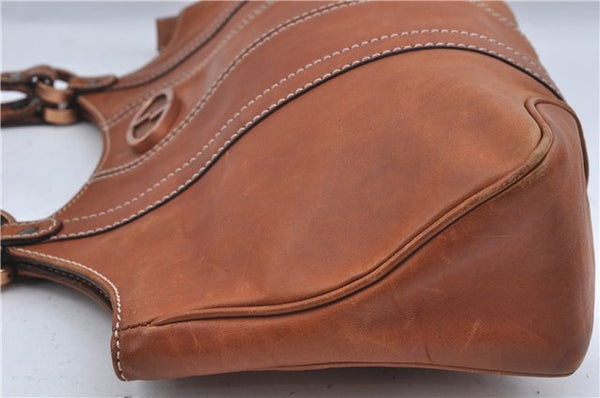 Authentic GUCCI Shoulder Hand Bag Purse Leather 124255 Brown J2264