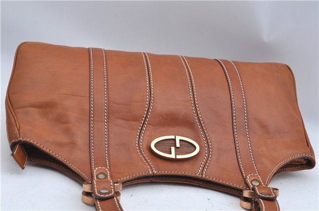 Authentic GUCCI Shoulder Hand Bag Purse Leather 124255 Brown J2264