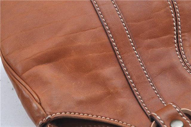 Authentic GUCCI Shoulder Hand Bag Purse Leather 124255 Brown J2264