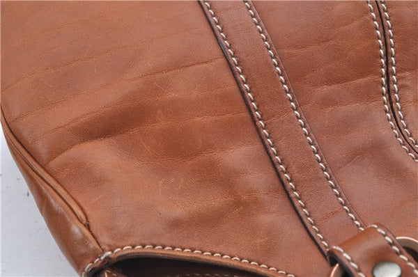 Authentic GUCCI Shoulder Hand Bag Purse Leather 124255 Brown J2264