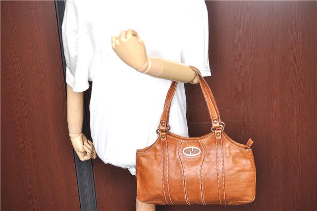 Authentic GUCCI Shoulder Hand Bag Purse Leather 124255 Brown J2264