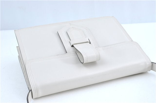 Authentic YVES SAINT LAURENT Shoulder Cross Body Bag Purse Leather White J2265