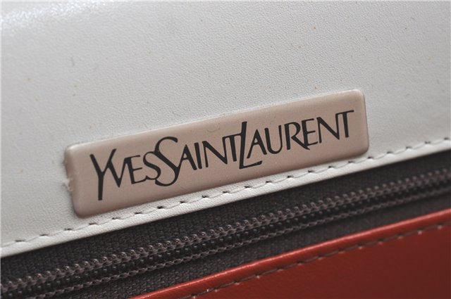 Authentic YVES SAINT LAURENT Shoulder Cross Body Bag Purse Leather White J2265