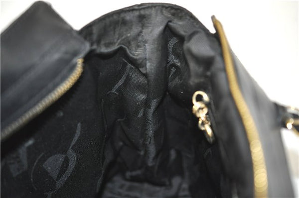 Authentic Salvatore Ferragamo 2Way Shoulder Hand Bag Nylon Leather Black J2268