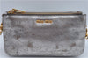 Authentic MIU MIU Leather Shoulder Cross Body Bag Purse Silver Light Gray J2269