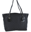Authentic GUCCI Jolie Shoulder Tote Bag GG Canvas Enamel 211976 Black J2271