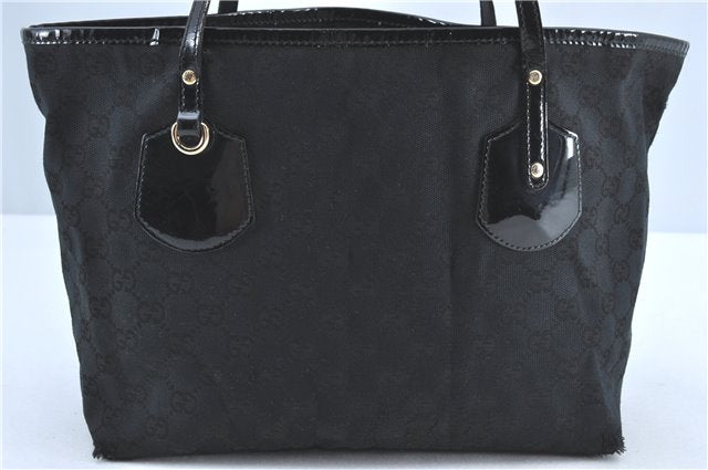 Authentic GUCCI Jolie Shoulder Tote Bag GG Canvas Enamel 211976 Black J2271