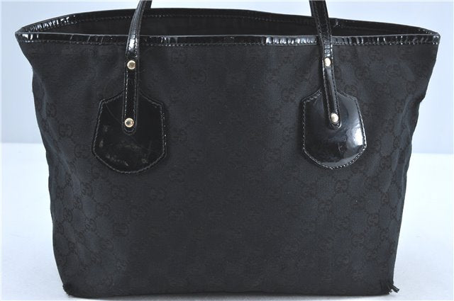 Authentic GUCCI Jolie Shoulder Tote Bag GG Canvas Enamel 211976 Black J2271