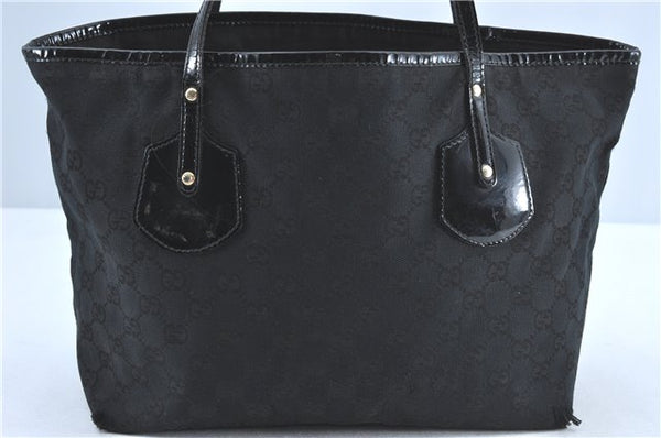 Authentic GUCCI Jolie Shoulder Tote Bag GG Canvas Enamel 211976 Black J2271