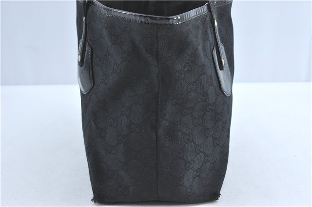 Authentic GUCCI Jolie Shoulder Tote Bag GG Canvas Enamel 211976 Black J2271