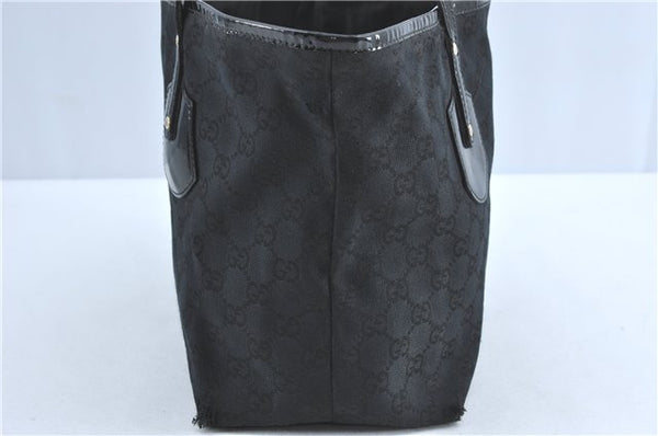Authentic GUCCI Jolie Shoulder Tote Bag GG Canvas Enamel 211976 Black J2271