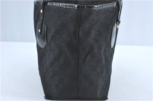 Authentic GUCCI Jolie Shoulder Tote Bag GG Canvas Enamel 211976 Black J2271
