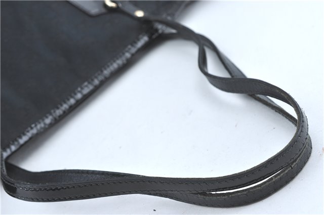 Authentic GUCCI Jolie Shoulder Tote Bag GG Canvas Enamel 211976 Black J2271