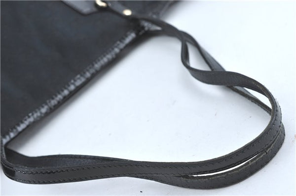 Authentic GUCCI Jolie Shoulder Tote Bag GG Canvas Enamel 211976 Black J2271