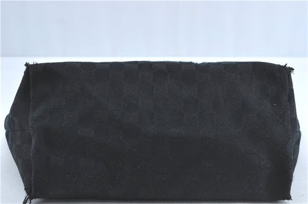 Authentic GUCCI Jolie Shoulder Tote Bag GG Canvas Enamel 211976 Black J2271