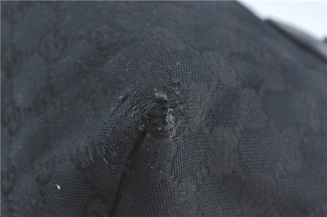 Authentic GUCCI Jolie Shoulder Tote Bag GG Canvas Enamel 211976 Black J2271