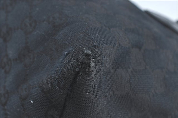 Authentic GUCCI Jolie Shoulder Tote Bag GG Canvas Enamel 211976 Black J2271