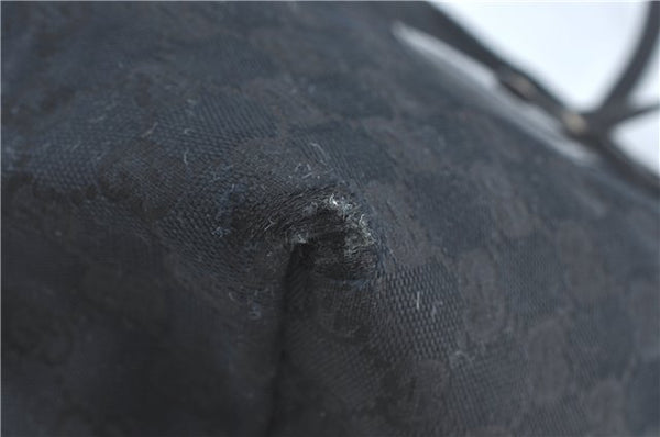 Authentic GUCCI Jolie Shoulder Tote Bag GG Canvas Enamel 211976 Black J2271