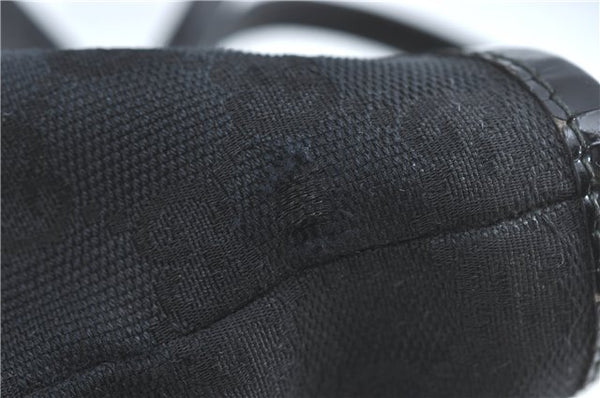 Authentic GUCCI Jolie Shoulder Tote Bag GG Canvas Enamel 211976 Black J2271