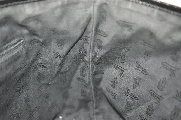 Authentic GUCCI Jolie Shoulder Tote Bag GG Canvas Enamel 211976 Black J2271