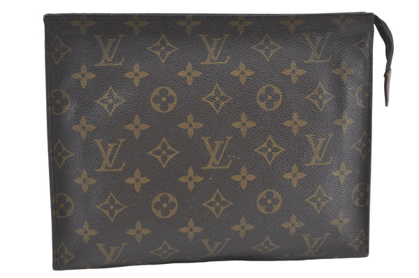 Auth Louis Vuitton Monogram Poche Toilette 26 Cosmetics Pouch M47542 LV J2273