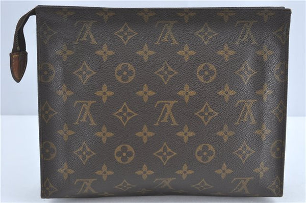 Auth Louis Vuitton Monogram Poche Toilette 26 Cosmetics Pouch M47542 LV J2273