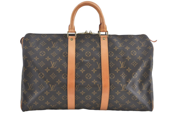 Authentic Louis Vuitton Monogram Keepall 45 Travel Boston Bag M41428 LV J2275